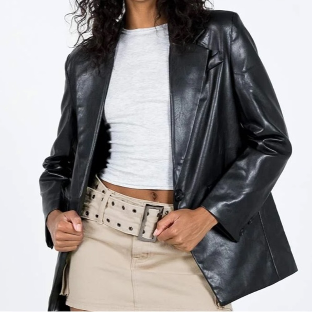 Princess Polly Faux Leather Blazer